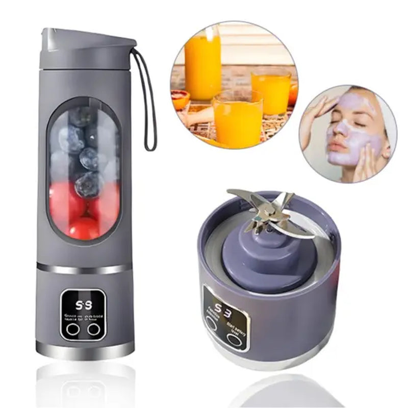【Summervibes】Portable Juicer, USB Rechargeable Fruit & Vegetable Juicer with LED Display, Fruit Juicer for Home Office Outdoor Camping, Ice Maker Machine, Gift