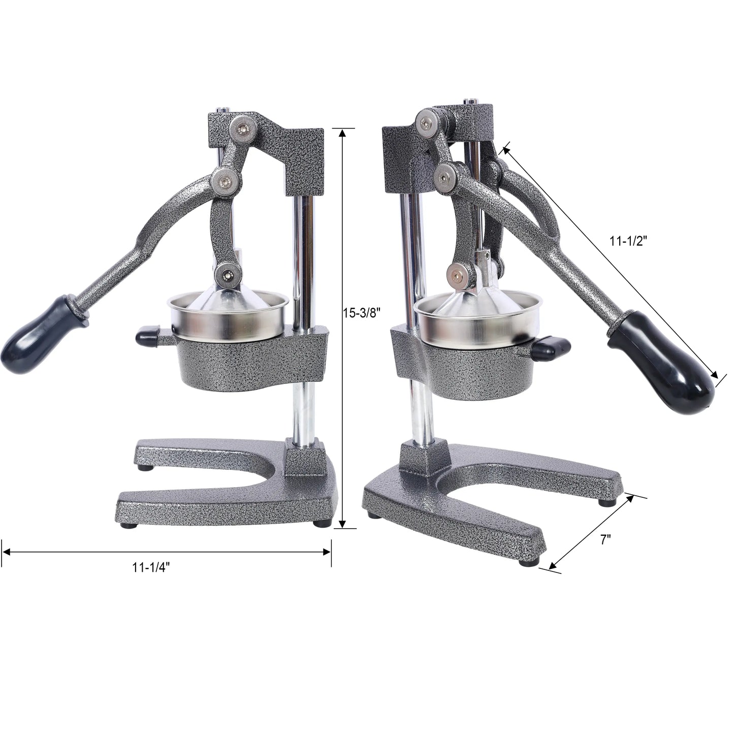 Cast Iron Citrus Juicer , Extra-Large Commercial Grade Manual Hand Press , Heavy Duty Countertop Squeezer for Fresh Orange Juice ,Grey Color