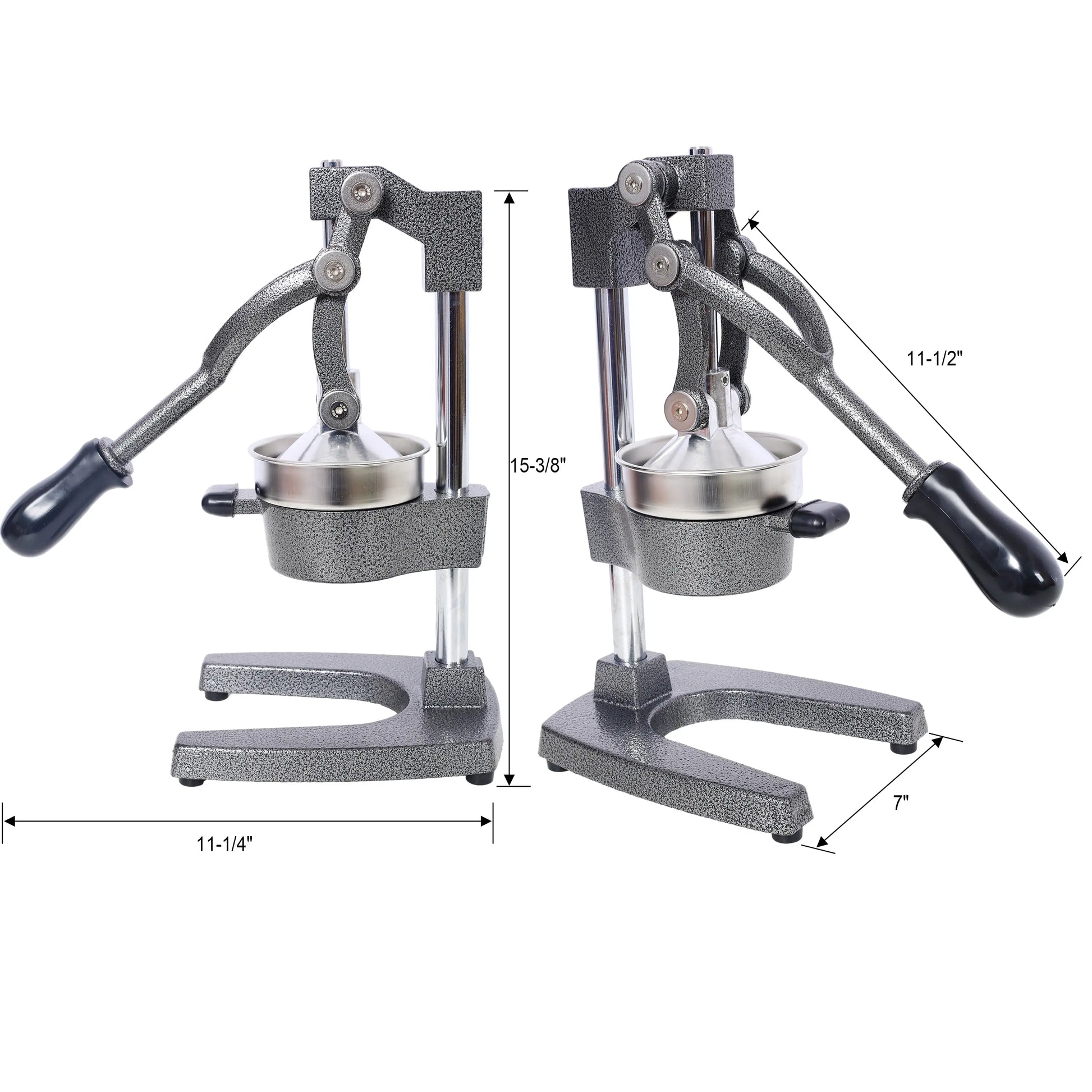 Cast Iron Citrus Juicer , Extra-Large Commercial Grade Manual Hand Press , Heavy Duty Countertop Squeezer for Fresh Orange Juice ,Grey Color