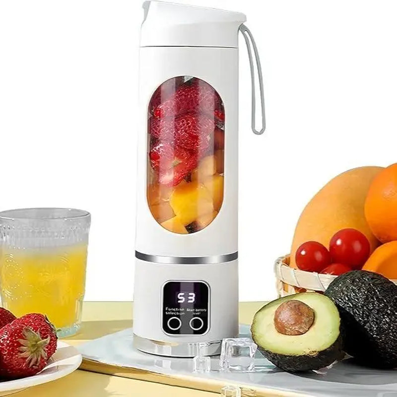【Summervibes】Portable Juicer, USB Rechargeable Fruit & Vegetable Juicer with LED Display, Fruit Juicer for Home Office Outdoor Camping, Ice Maker Machine, Gift
