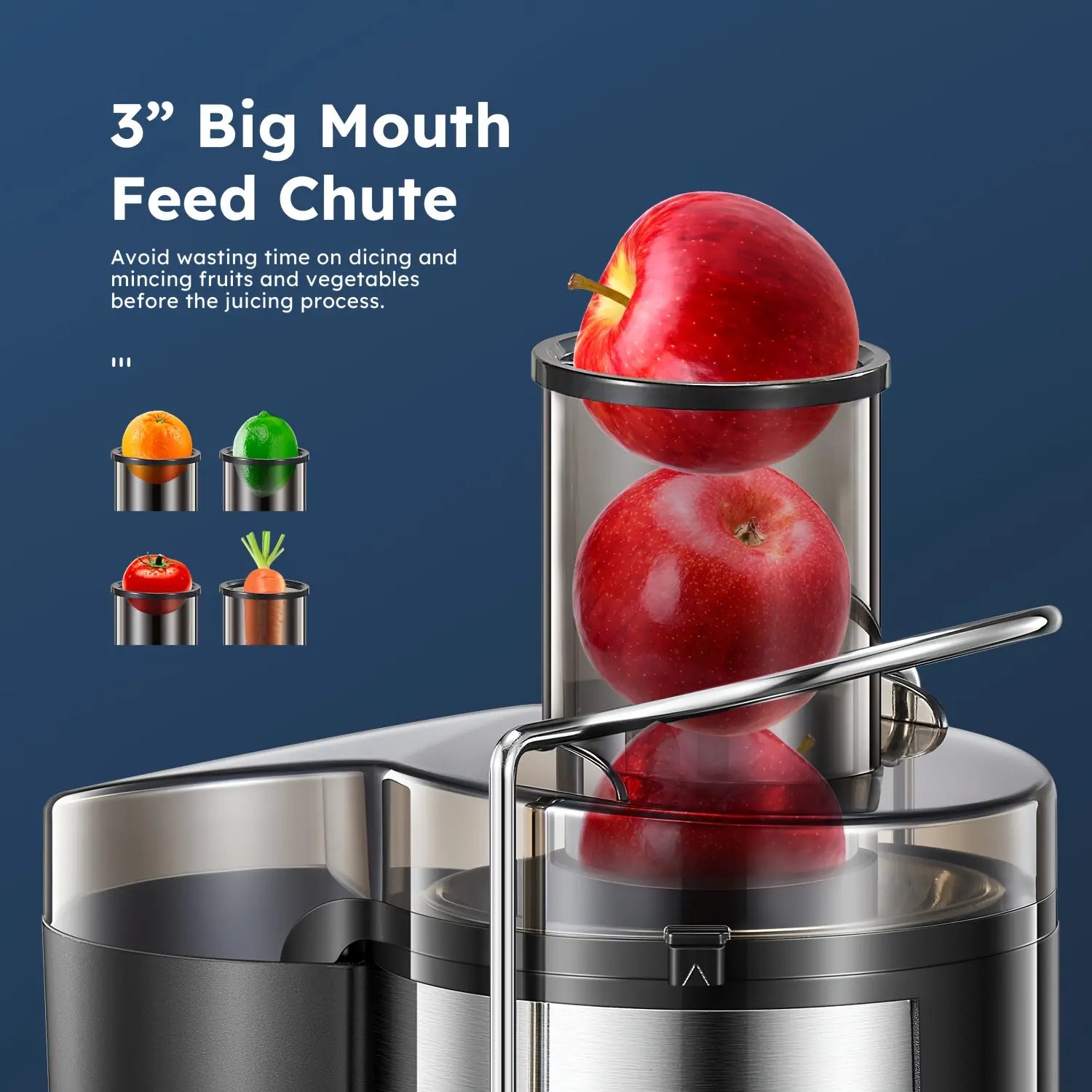 400W Wide Mouth Stainless Steel Pulp-Free Centrifugal Juice Maker Machine for Home Juice Lovers Pure Juice Extractor for Whole Fruits Vegetables No Pulp Smoothie Blender Efficient & Durable 800Wjuicer Machine
