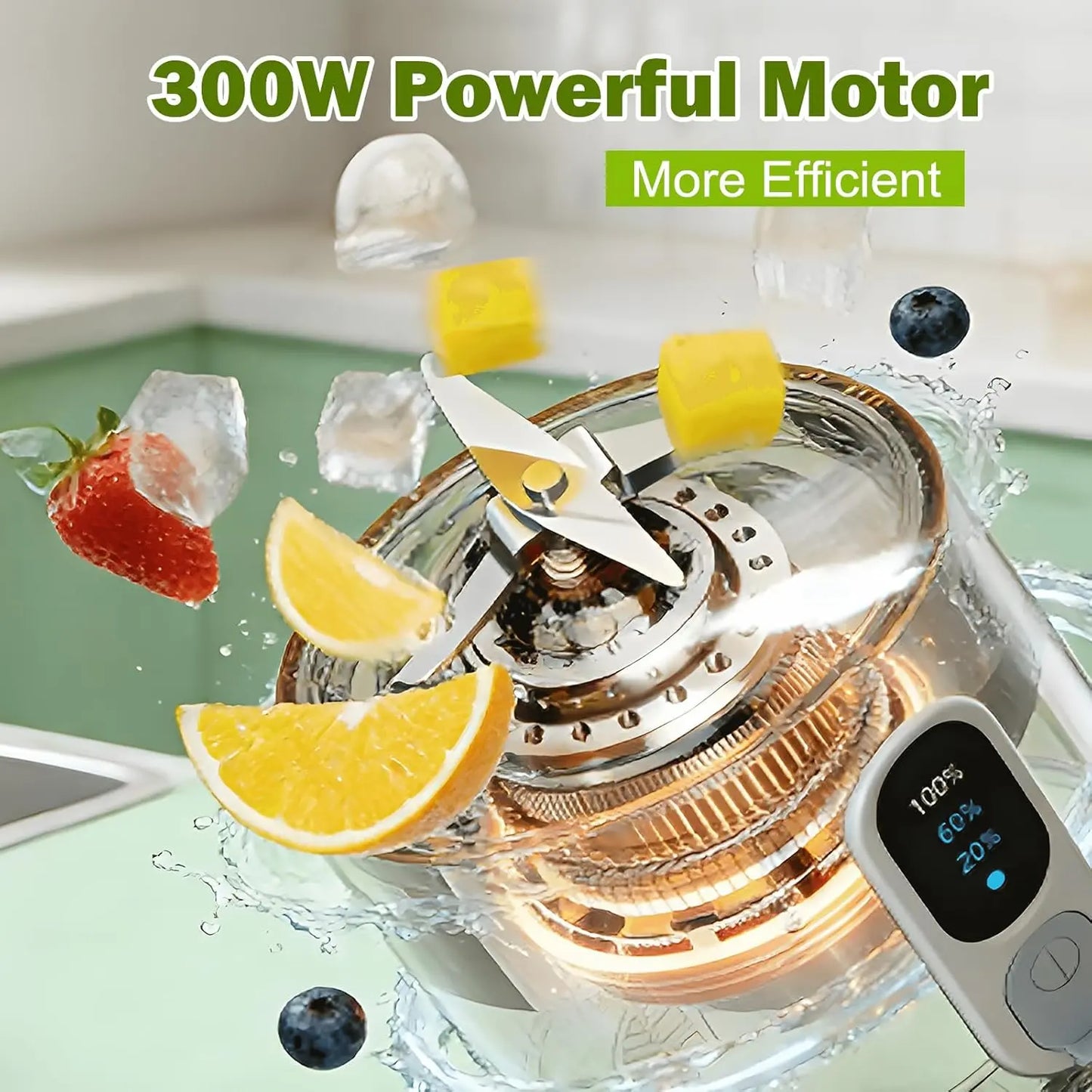 Portable Blender, Cordless, 20Oz Bpa-Free Juice Cup with Leak-Proof Travel Lid. Personal Blender For-Shakes and Smoothies, BPA Free, Leakproof-Lid and Sip Spout, USB-C Rechargeable, Dishwasher Safe